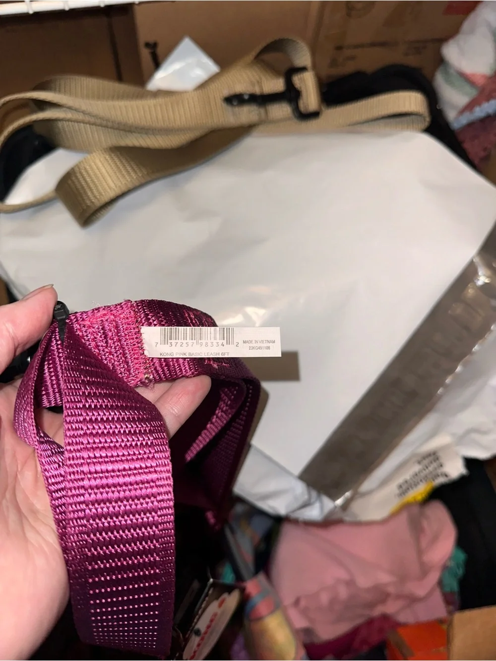 Kong Pink Dog Collar or Leash with Black Hardware